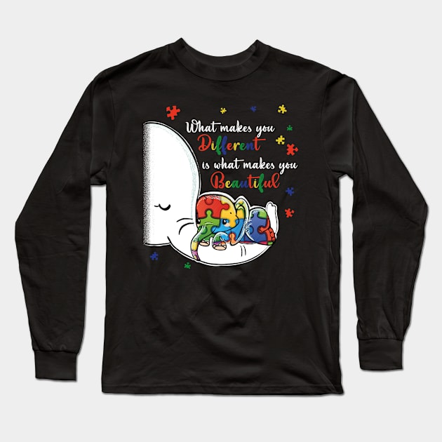 What Makes You Different autism awareness Long Sleeve T-Shirt by  Funny .designs123
